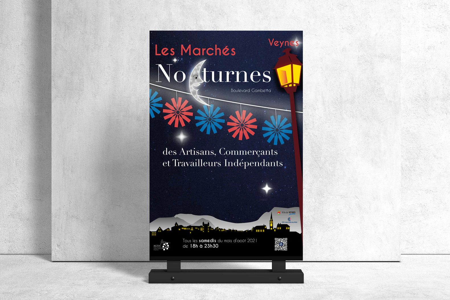 Affiche des nocturnes des artisans et commerçants de Veynes