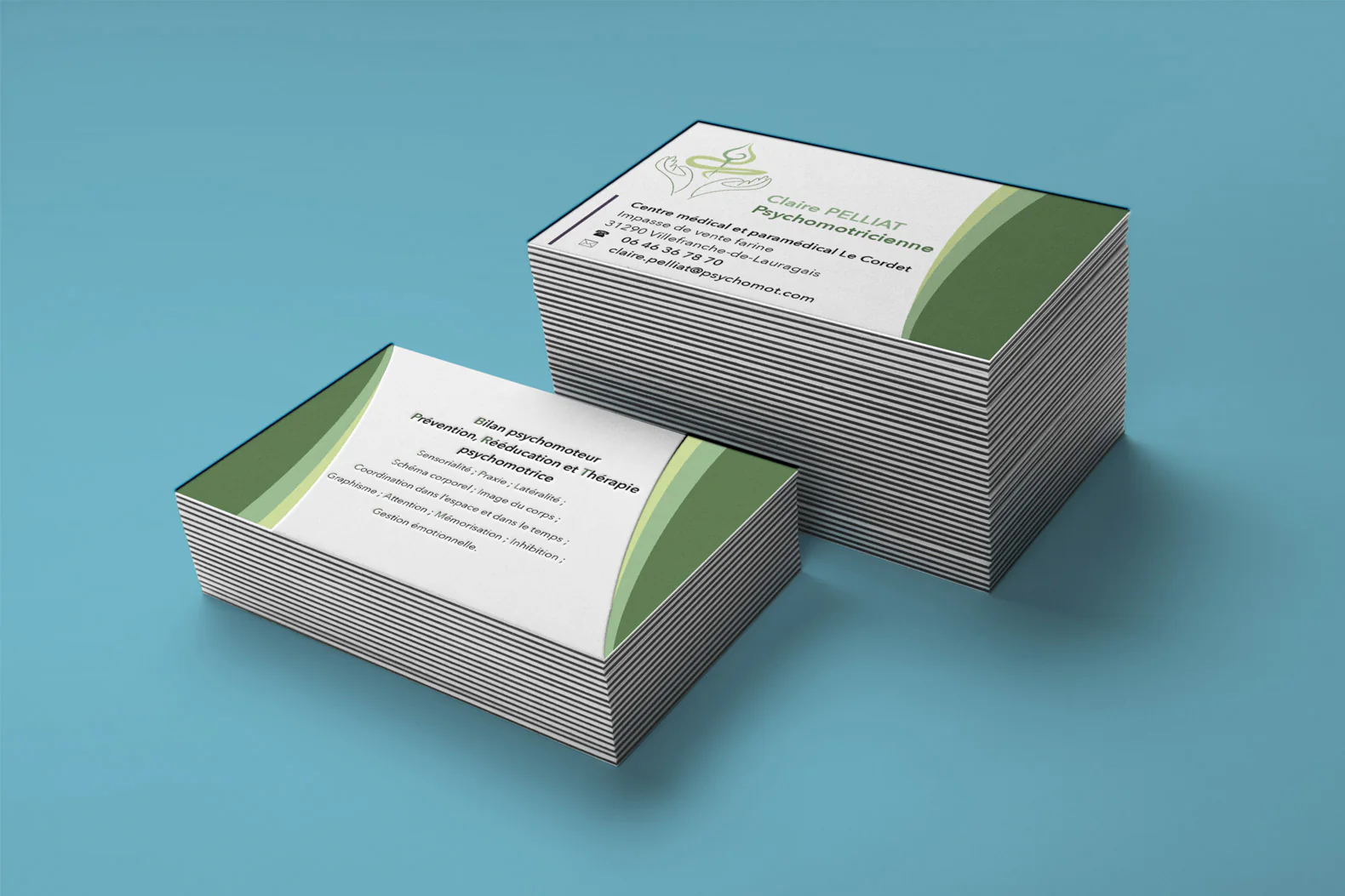 Cartes de visite du cabinet de psychomotricité