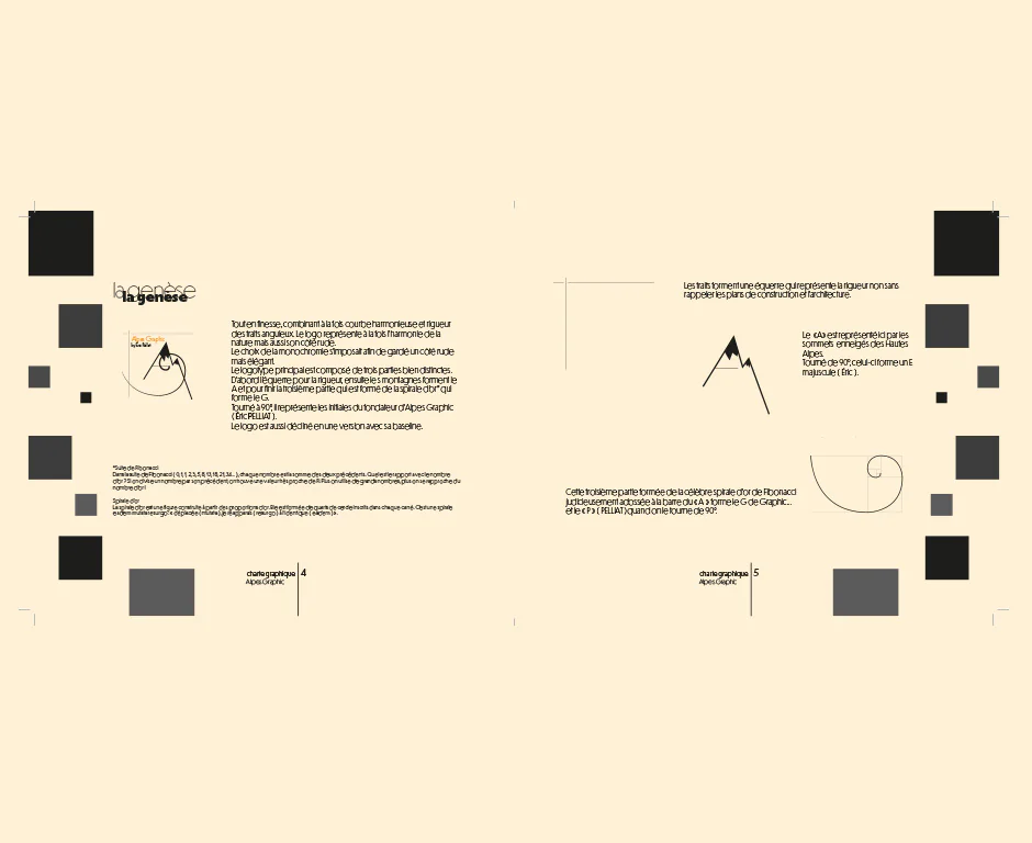 Charte graphique Alpes Graphic : double page sur la genèse du logo