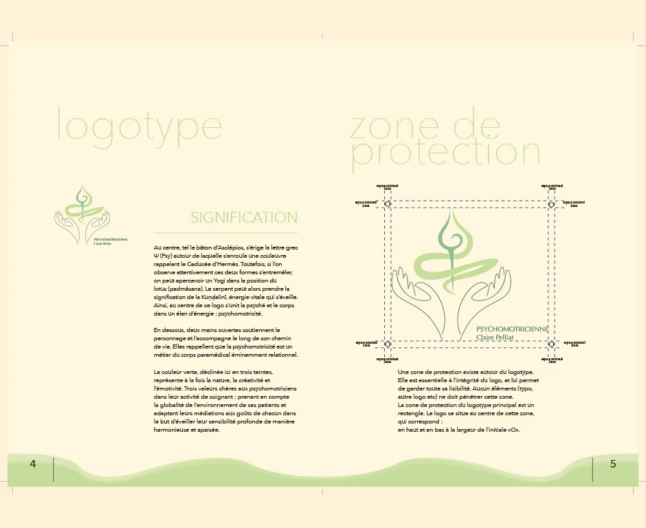 Charte graphique d’une psychomotricienne : logotype et zone de protection