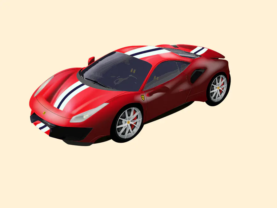 Voiture de sport rouge en dessin vectoriel