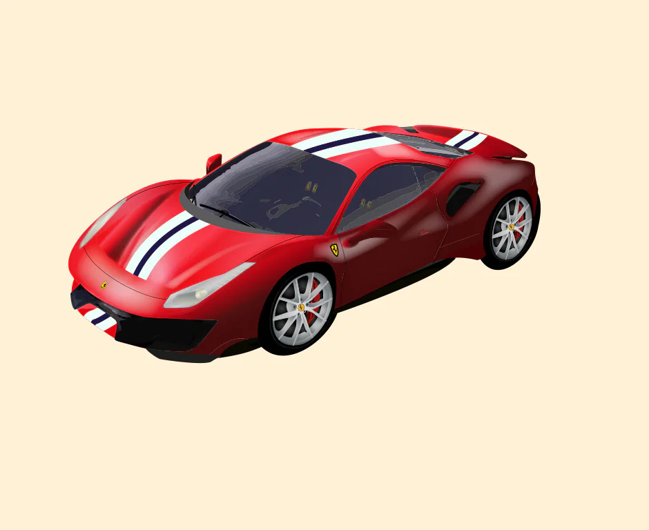 Voiture de sport rouge en dessin vectoriel