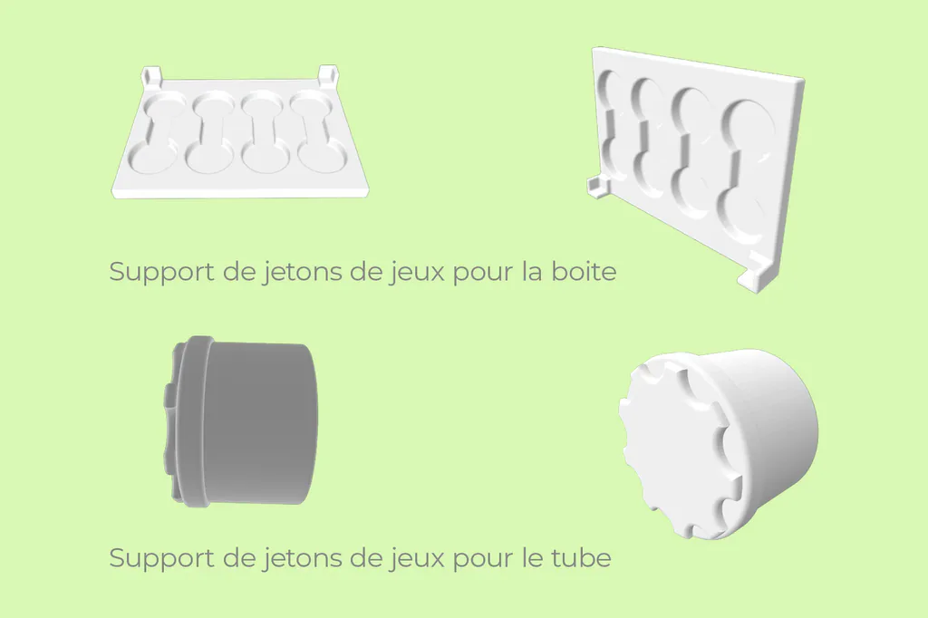Support de jetons imprimé en 3D pour boîte de jeu