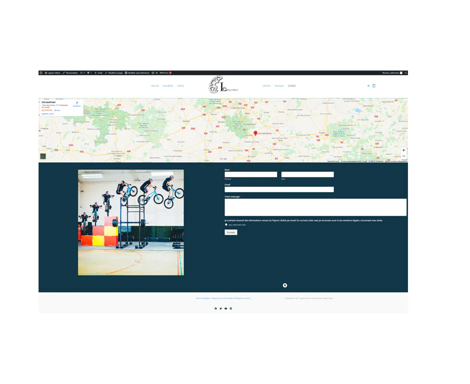Page contact du site Le Pignon Libéré