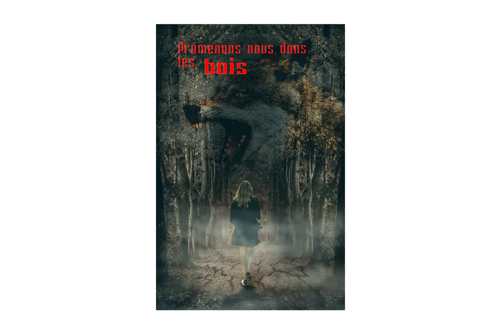 Affiche photomontage « Promenons-nous dans les bois »