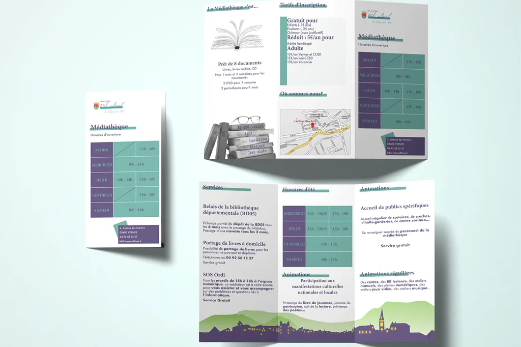 Brochure triptyque du Quai des Arts